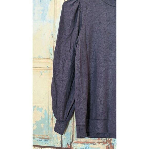 Riah Fashion Womens Small Purple Mock Neck Long Sleeve Pullover Sweater Top - Picture 5 of 7